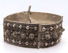 Vintage 925 Sterling Silver Filigree Wide Bracelet