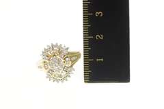 10K Yellow Gold 0.50 Ctw Diamond Encrusted Cluster Statement Ring
