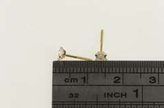 14K Yellow Gold Square Princess CZ Solitaire Classic Stud Earrings