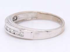Remarkable White Gold Diamond Cluster Engagement Ring with a Tapered Shank and Filigree accent