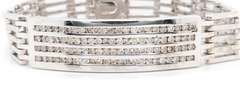 Outstanding White Gold 3ctw Gent's 4 Row Diamond Bracelet