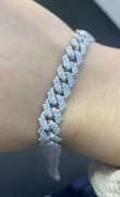 6.05 CARATS T.W. MENS DIAMOND MIAMI CUBAN BRACELET IN 14K WHITE GOLD