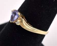 Lovely Purple Iolite Ring In 14K Yellow Gold