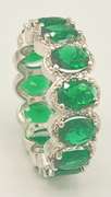 Fancy Green Gemstone & Diamond Eternity Band Ring