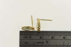 14K Yellow Gold Marquise Natural Opal Diamond Accent Stud Earrings