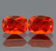 Vibrant top color 1.61ct bright orange Fire Opal pair