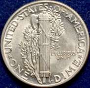 1942 Mercury Dime BU
