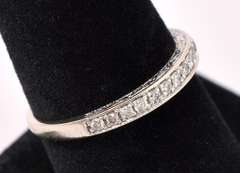 Lovely Diamond Ring In 14K White Gold