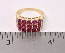 Admirable Rubies and Diamond ring in 14K Yellow Gold