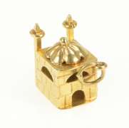 18K Yellow Gold 3D Mosque Temple House of Prayer Charm/Pendant