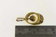 14K Yellow Gold Ornate Etruscan Motif Vintage Statement Pendant