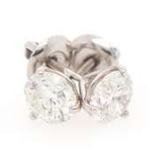 Shimmering 1.63ctw Round Diamond Solitaire Stud Earrings