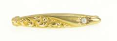 14K Yellow Gold Victorian Seed Pearl Repousse Scroll Bar Pin/Brooch