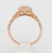 Petite 14k Rose Gold Diamond Floral Ring