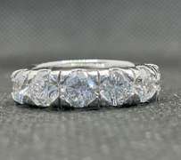 STUNNING 3.00 CARATS T.W. ROUND SIX STONE DIAMOND HALF-ETERNITY BAND IN 14K WHITE GOLD