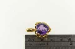 14K Yellow Gold Heart Amethyst Love Symbol Statement Pendant