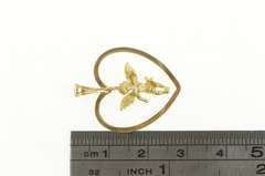 14K Yellow Gold Cherub Baby Angel Heart Love Symbol Pendant