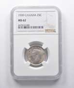MS62 1939 Canada 25 Cents NGC