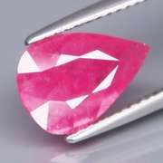 Pendant cut! Fully faceted! 2.68ct reddish pink Ruby -Heated only!
