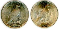 2 Different Peace Silver Dollars: 1924 & 1925