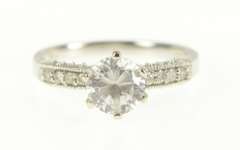 10K White Gold 1.55 Ctw Sapphire Diamond Travel Engagement Ring