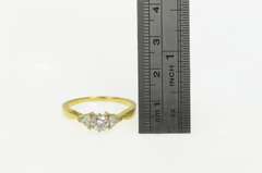 18K Yellow Gold 1.30 Ctw VS Round Trillion Diamond Engagement Ring