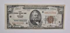 1929 $50 Chicago, IL United States National Currency Note