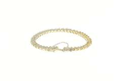 14K Yellow Gold 1.58 Ctw Diamond Classic Wavy Link Tennis Bracelet