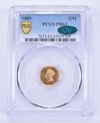 PR63 1885 $1 Indian Princess Head Gold Dollar Piece - CAC Graded PCGS