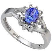 1/2 CT GENUINE TANZANITE SILVER RING