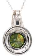 4.00ctw Irradiated Green and White Diamond Double Halo Pendant Necklace