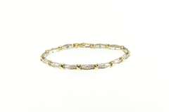 10K Yellow Gold 0.50 Ctw Diamond Two Tone X Link Tennis Bracelet