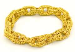 18kt Solid Yellow Gold Double Woven Link Bracelet