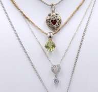 Group Lot of Vintage 925 Sterling Silver Necklaces