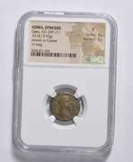 F AD 209-211 Ionia Ephesus Geta AE18 3.93g Issue As Caesar RV Stag NGC