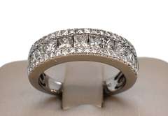 STUNNING 14KT SOLID WHITE GOLD & 1.50 CARAT DIAMOND ETERNITY BAND RING