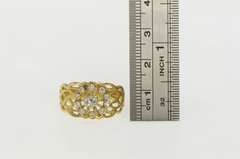 14K Yellow Gold 0.50 Ctw VS Diamond Cluster Filigree Vintage Ring