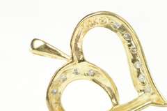 10K Yellow Gold Diamond Heart Classic Love Symbol Pendant