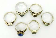 6 Sterling Silver Gemstone Rings