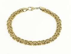 Gold Filled 6.7mm Byzantine Link Woven Fancy Chain Necklace