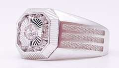 14kt Solid White Gold Men's Ring