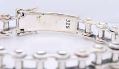 Skull Bike Chain Heavy Bracelet in 925 Sterling Silver