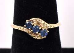 Dazzling Blue Sapphire Ring In 14K Gold