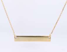 Nice Yellow Gold ID Bar Pendant on Chain