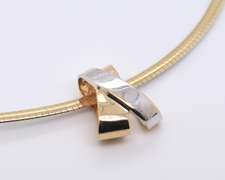 Dreamy 2 Tone Omega Chain with Slider Pendant Necklace