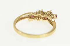 14K Yellow Gold Natural Ruby Diamond Bypass Vintage Band Ring