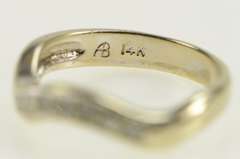 14K Yellow Gold Wavy Diamond Curvy Wedding Band Ring