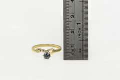 10K Yellow Gold 1940's Sapphire Diamond Bow Statement Ring
