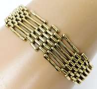 Antique 9CT Gold English Padlock Gate Link Bracelet