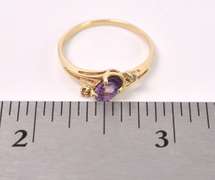 Amazing Purple Amethyst 14K Gold Ring
